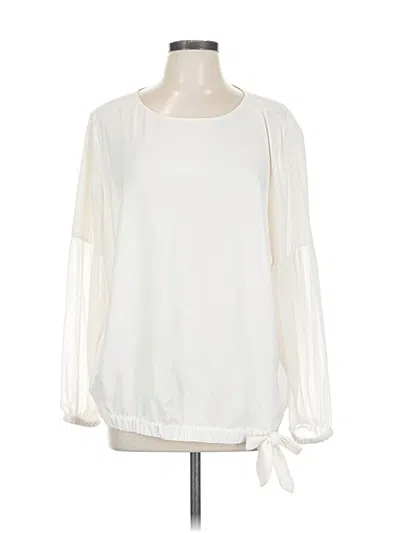 Pre-owned Remade Long Sleeve Blouse In White
