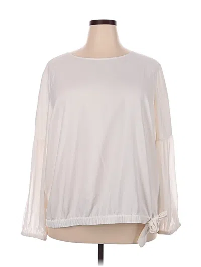Pre-owned Remade Long Sleeve Blouse In White