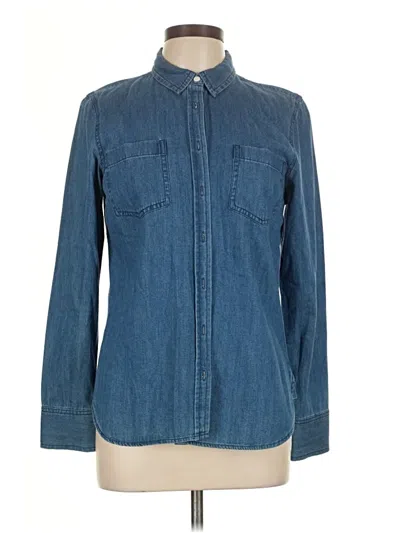 Pre-owned Remade Long Sleeve Button Down Shirt In Blue