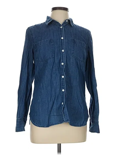Pre-owned Remade Long Sleeve Button Down Shirt In Blue