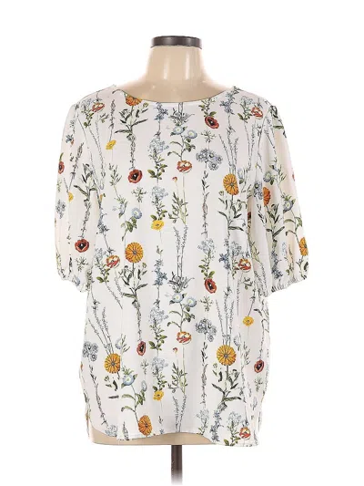 Pre-owned Remade Short Sleeve Blouse In White