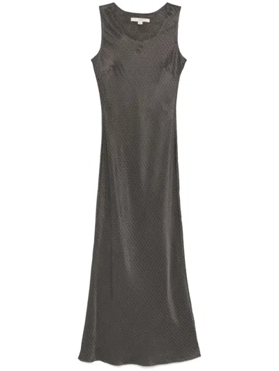Remain Birger Christensen Bias-cut Check Maxi Dress In Grey