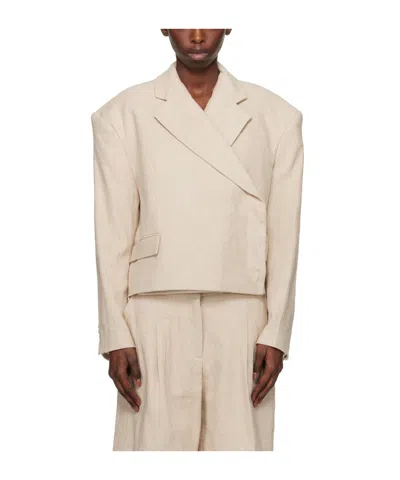 Remain Birger Christensen A Blazer With A Missing Corner Lapel In White