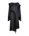 Remain Birger Christensen Remain Black Light Satin Draped Dress In Black
