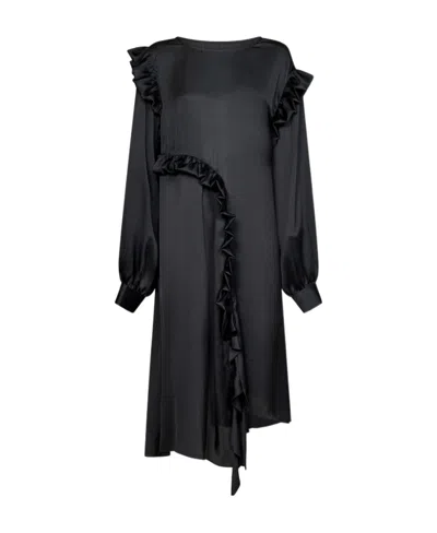 Remain Birger Christensen Asymmetrical Detail Dress In Black