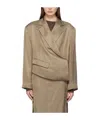 Remain Birger Christensen Asymmetrical Structure Casual Jacket In Brown