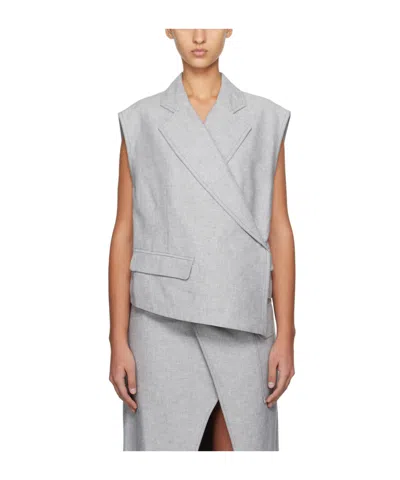 Remain Birger Christensen Asymmetrical Structure Vest In Gray