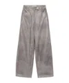 Remain Birger Christensen Belt And Loop Leather Pants In Gray