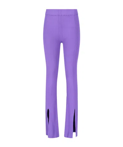 Remain Birger Christensen Remain Birger Christense Slit-cuff Knitted Stretched Trousers In Purple