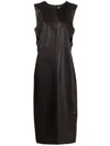Remain Birger Christensen Adjustable-strap Leather Maxi Vest In Brown