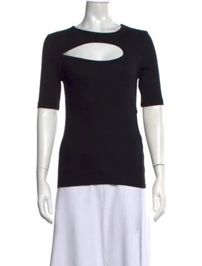 Pre-owned Remain Birger Christensen Asymmetrical Short Sleeve Top In Black