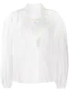 Remain Birger Christensen Balloon-sleeved Double Breasted Blouse In White