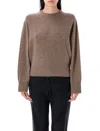 Remain Birger Christensen Remain Bat Sleeve Crewneck Sweater In Brown