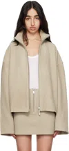Remain Birger Christensen Beige Bonded Leather Jacket In 1748 Nomad