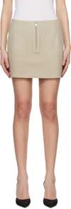 Remain Birger Christensen Beige Bonded Leather Miniskirt In 1748 Nomad