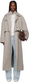Remain Birger Christensen Beige Long Trench Coat In 677 Crockery