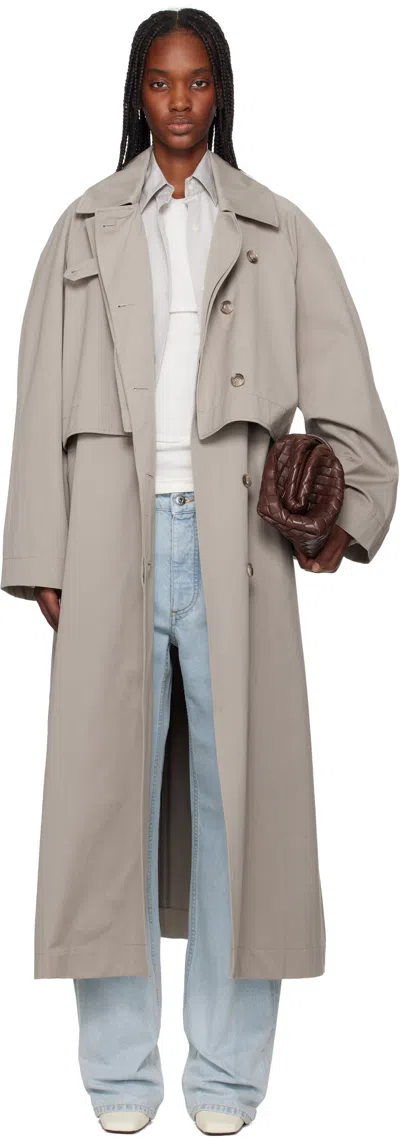 Remain Birger Christensen Beige Long Trench Coat In 677 Crockery