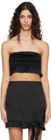 Remain Birger Christensen Black Pleated Tank Top In 1000 Black