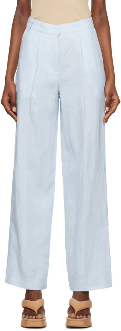 Remain Birger Christensen Blue Straight-leg Trousers In Ballad Blue