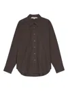 Remain Birger Christensen Boxy Cotton Shirt In Brown