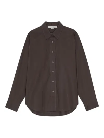 Remain Birger Christensen Boxy Cotton Shirt In Brown