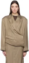 Remain Birger Christensen Brown Asymmetrical Blazer In 17-1310 Timber Wolf