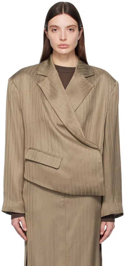 Remain Birger Christensen Brown Asymmetrical Blazer In 17-1310 Timber Wolf