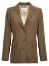 Remain Birger Christensen Single-breasted Suit Jacket In Brown