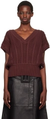 Remain Birger Christensen Burgundy Cable-knit Vest In 2694 Winetasting