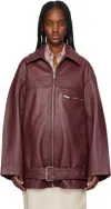 Remain Birger Christensen Leather Biker Jacket In 580 Chocolate Truffl