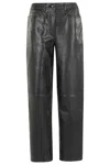 Remain Birger Christensen Cocoon Black Leather Pants In Black