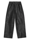 Remain Birger Christensen Cocoon Leather Panel Trousers In Black