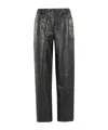 Remain Birger Christensen Cocoon Leather Panel Trousers In Black