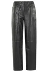 Remain Birger Christensen Cocoon Black Leather Pants In Black