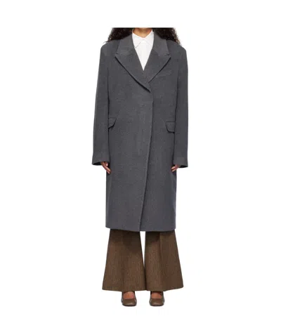Remain Birger Christensen Heavy Wool Blend Long Coat In Castlerock