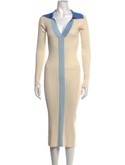 Pre-owned Remain Birger Christensen Colorblock Pattern Midi Length Dress In Neutrals