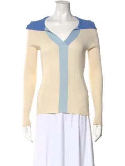 Pre-owned Remain Birger Christensen Colorblock Pattern V-neck Top