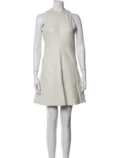 Pre-owned Remain Birger Christensen Crew Neck Mini Dress In White