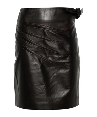 Remain Birger Christensen Cutline Leather Mini Skirt Remain