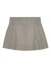 Remain Birger Christensen Double-waistband Pleated Mini Skirt In Neutral