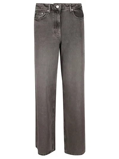 Remain Birger Christensen Gray Drapy Jeans In Silver Filigree