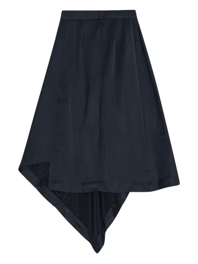 Remain Birger Christensen Draped Asymmetrical Skirt In Blue