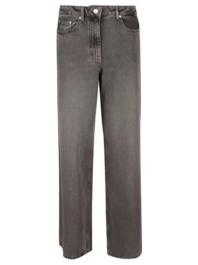 Remain Birger Christensen Drapy Denim Jeans In Silver Filigree