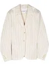 Remain Birger Christensen Drapy Pinstriped Single-breasted Blazer In Neutrals