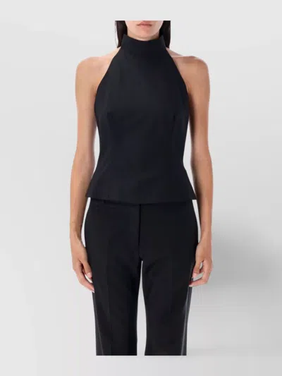 Remain Birger Christensen Fitted Halter Neck Sleeveless Top In Black