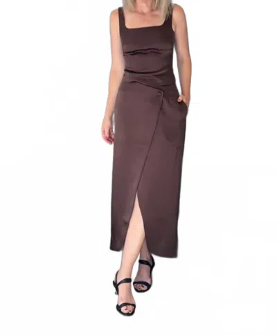 Remain Birger Christensen Fitted Square Neck Top In Chicory Coffee In Multi
