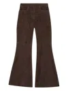 Remain Birger Christensen Flared Suede Trousers In Brown