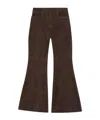Remain Birger Christensen Flared Suede Trousers In Brown