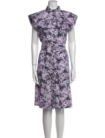 Pre-owned Remain Birger Christensen Floral Print Midi Length Dress In Purple