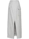 Remain Birger Christensen Front-slit Maxi Skirt In Grey